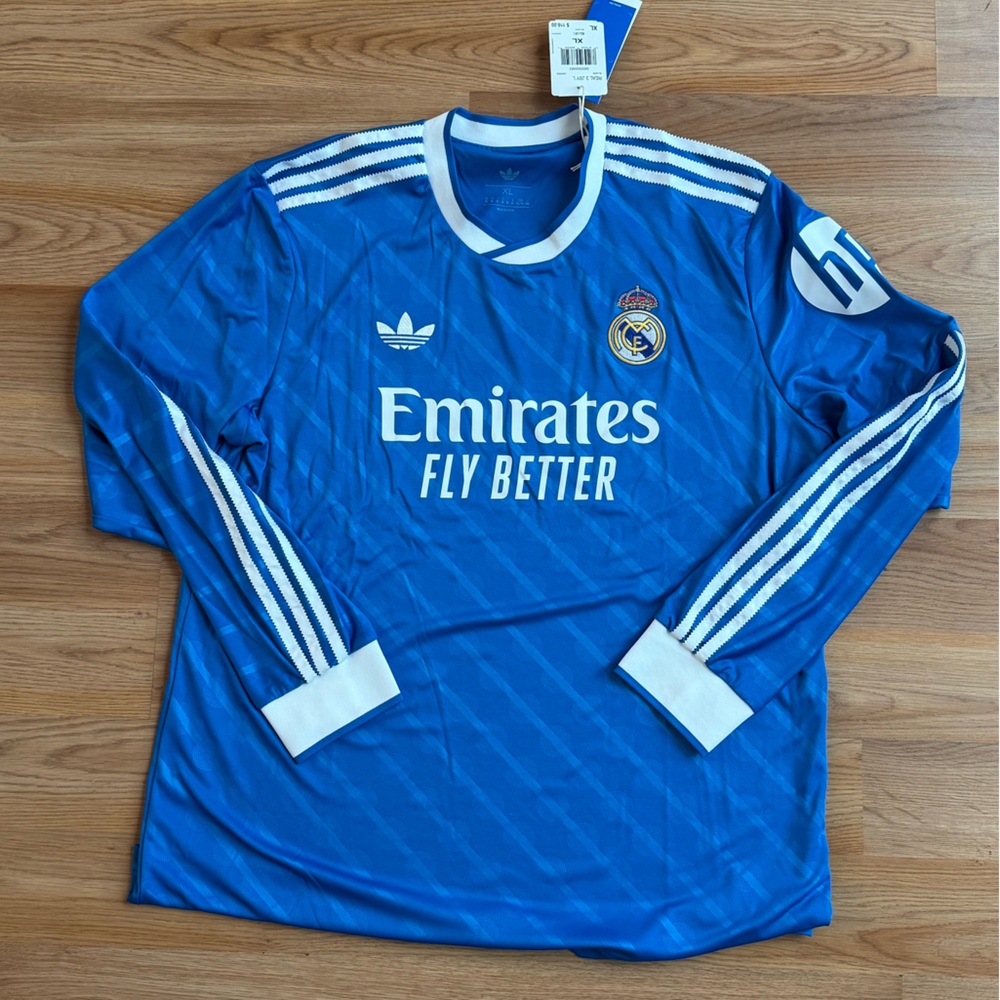 Adidas Real Madrid blue long sleeve jersey